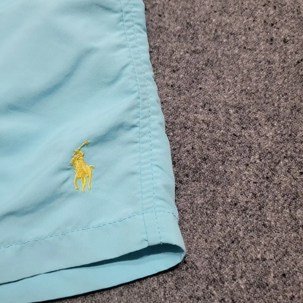Polo Ralph Lauren Shorts Mens Extra Large Aqua Blue Swim Trunks Mesh Lined 5